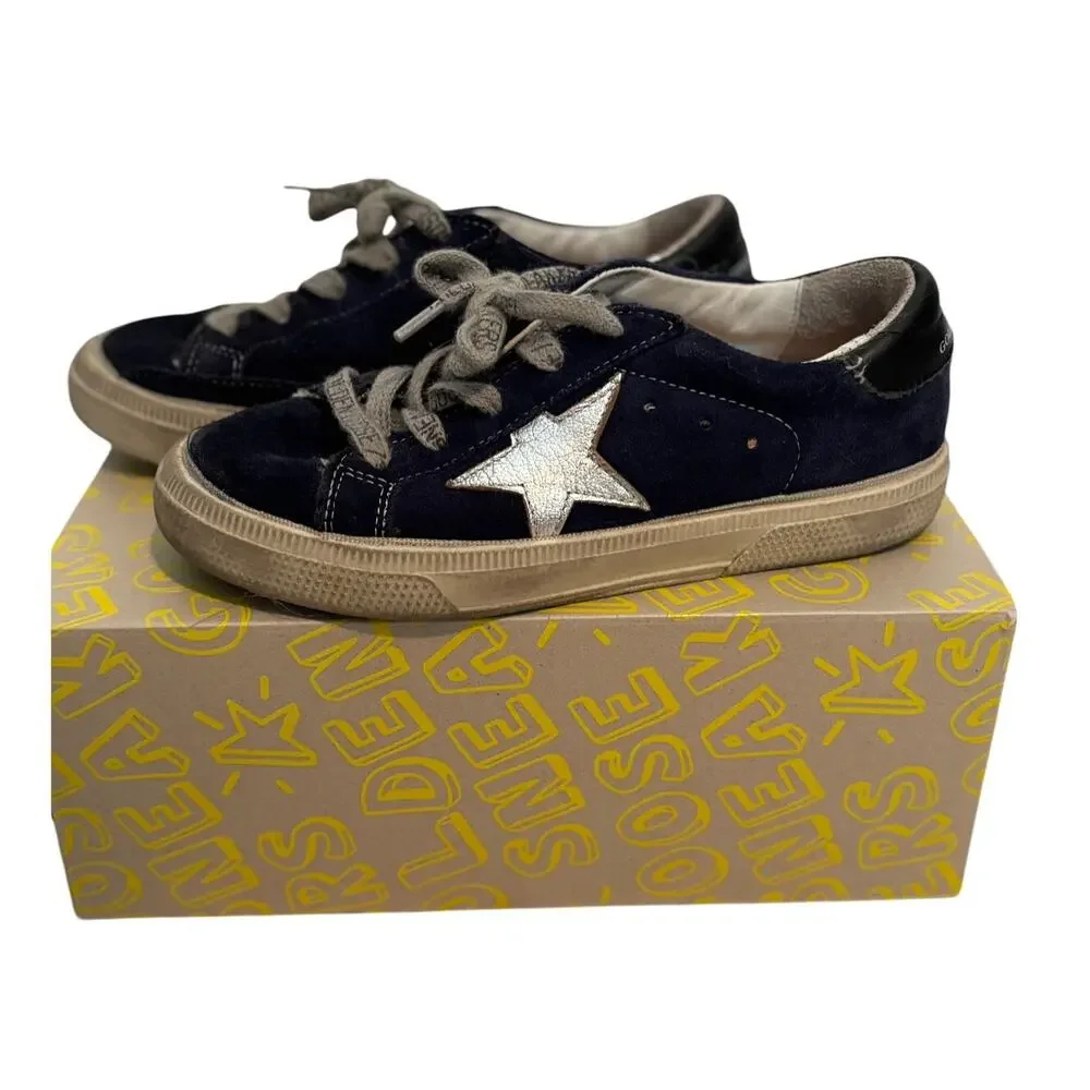 Golden Goose Kids May Sneakers - Blue/Silver/Black - Size 31 US 13